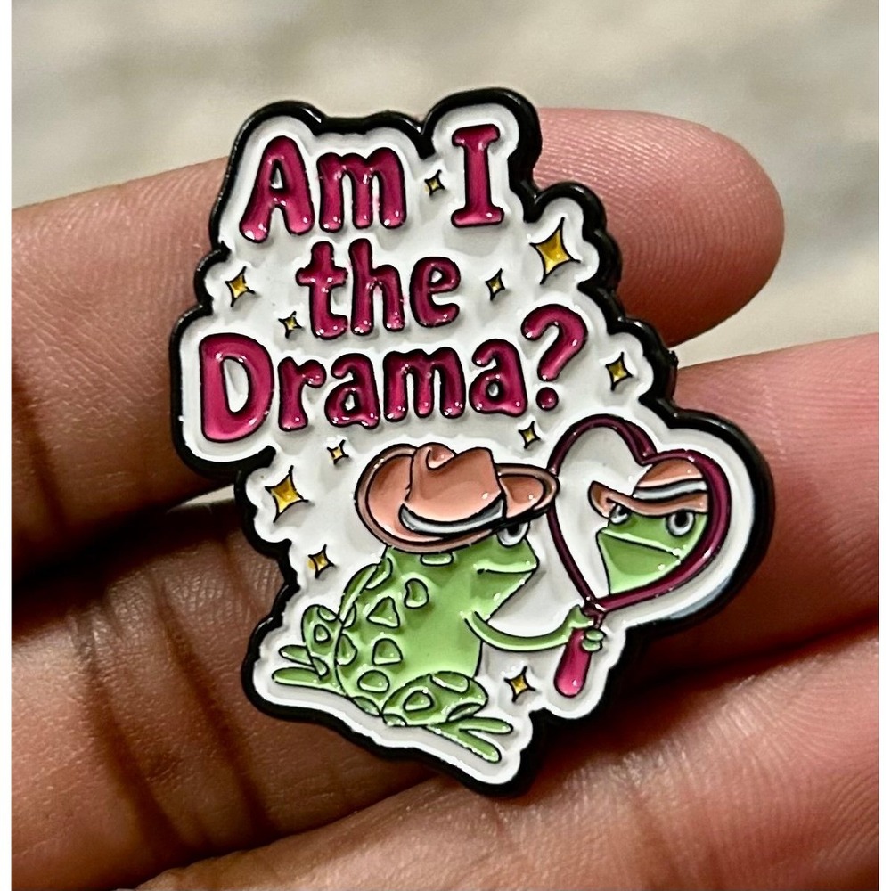 "Am I the Drama?" Frog Enamel Pin